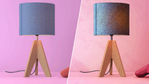 Sans calques et avec calques avec Photoshop suite aux rendus de SOLIDWORKS Visualize