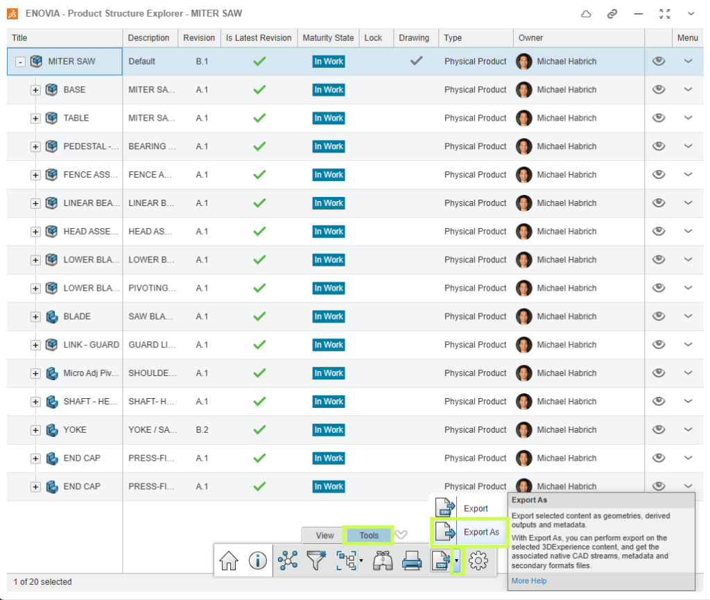 Example of neutral CAD file formats generated from SOLIDWORKS data in 3DEXPERIENCE